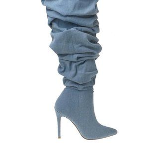 Denim Thigh High boots